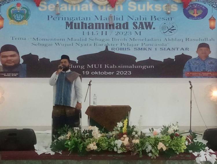 Siswa SMKN 1 Siantar Ikuti Peringatan Maulid Nabi Muhammad SAW 1445 H