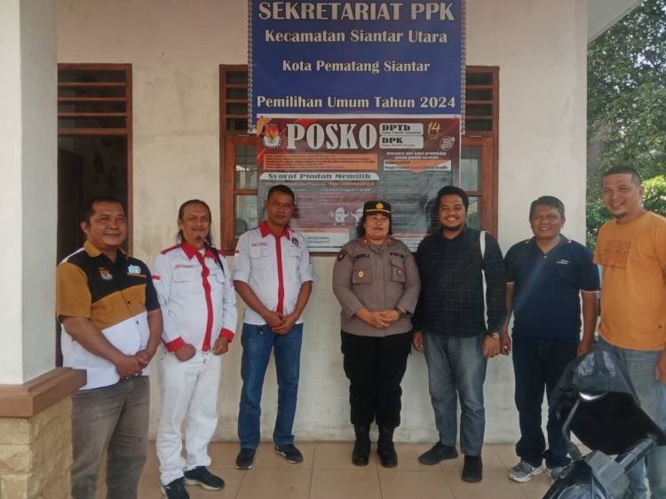 Koordinasi Kesiapan Pemilu, Polsek Siantar Utara Sambangi Sekretariat PPK