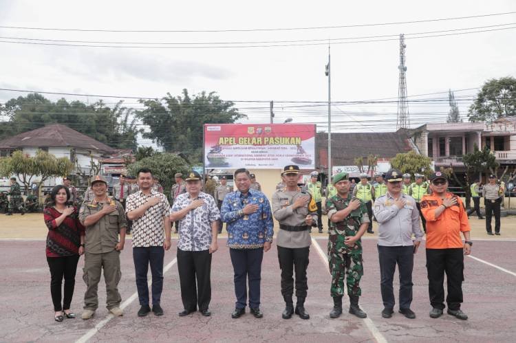 Polres dan Pemkab Dairi Gelar Apel Pasukan Pengamanan Aquabike Jetski World Championship 2023