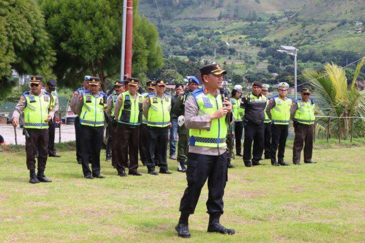 Polres Tanah Karo Gelar Gladi Pengamanan Aquabike di Pantai Sinalsal Tongging