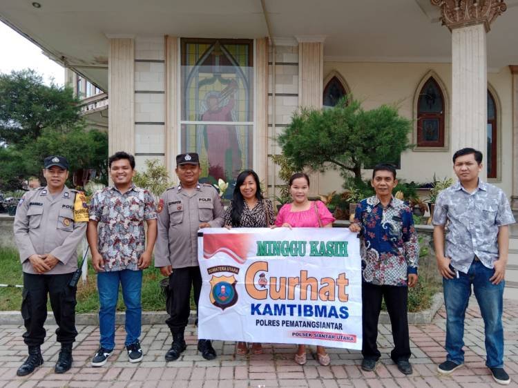 Polsek Siantar Utara Minggu Kasih Curhat Kamtibmas di Gereja Katolik