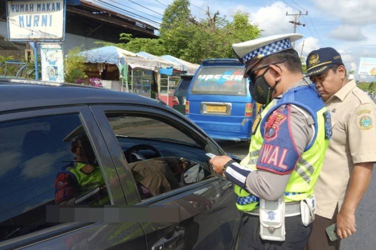 Dukung Peningkatan Pendapatan Daerah, Sat Lantas Polres Langkat Razia Pajak Kendaraan