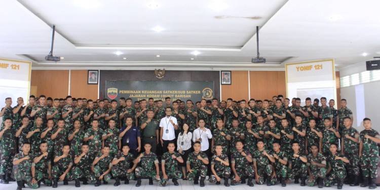 BRI Lubukpakam Sosialisasi Payroll Tabungan Britama BRI Bagi TNI di Yonif 121/MK