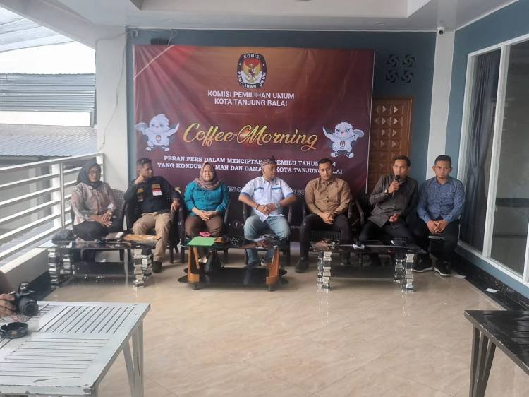 KPU Tanjungbalai Gelar Coffee Morning dengan Insan Pers