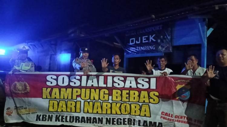 Polsek Bilah Hilir Patroli Blue Light dan Sosialisasi Bahaya Narkoba