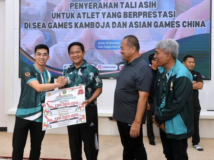 Pemprov Sumut Serahkan Tali Asih Atlet Berprestasi di Asian Games dan Sea Games