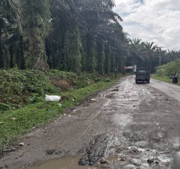 Pengguna Jalan Keluhkan Jalur Lintasan P Siantar-Saribudolok Rusak Parah