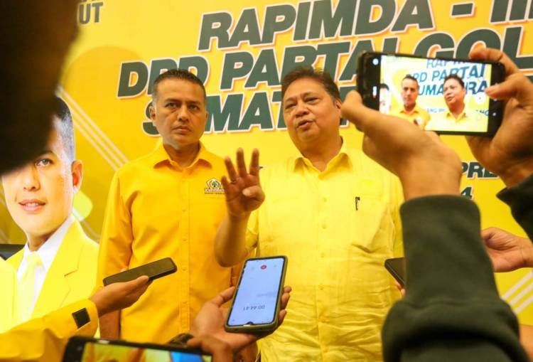 Rapimda DPD Golkar Sumut, Airlangga Semangati Kader Menangkan Prabowo-Gibran