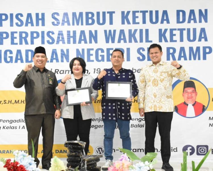 Pisah Sambut Ketua PN Seirampah, Wabup Adlin Tambunan: Pertahankan Hal yang Sudah Baik