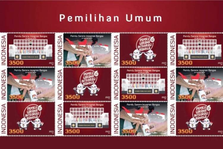 KPU Luncurkan Prangko Seri Pemilu Serentak 2024