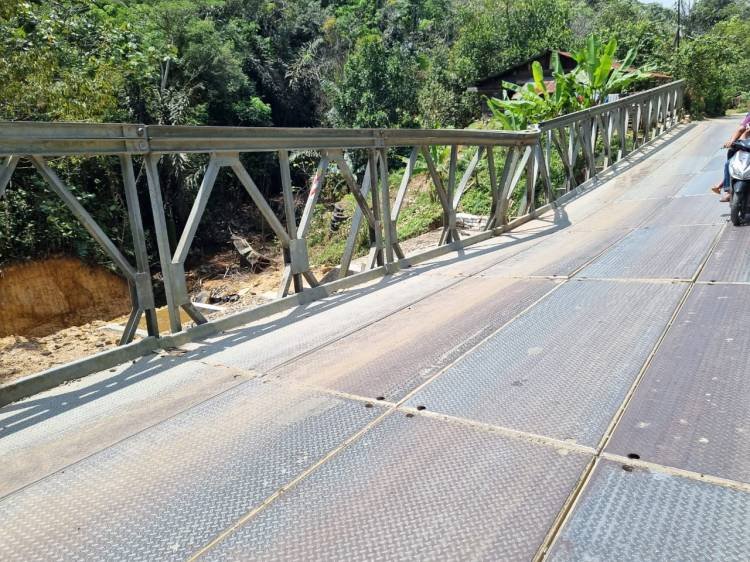 Jembatan Balley di Lokasi Longsor Jalan Sibolga-Tarutung Nyaris Ambruk, Ini Penjelasan Ka Satker PJN III Sumut