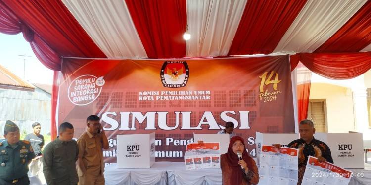 KPU Pematangsiantar Gelar Simulasi Pemungutan Suara Pemilu 2024