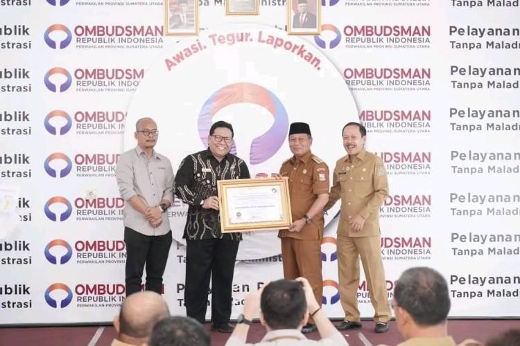 Pemkot Tanjungbalai Raih Penghargaan Zona Hijau dari Ombudsman