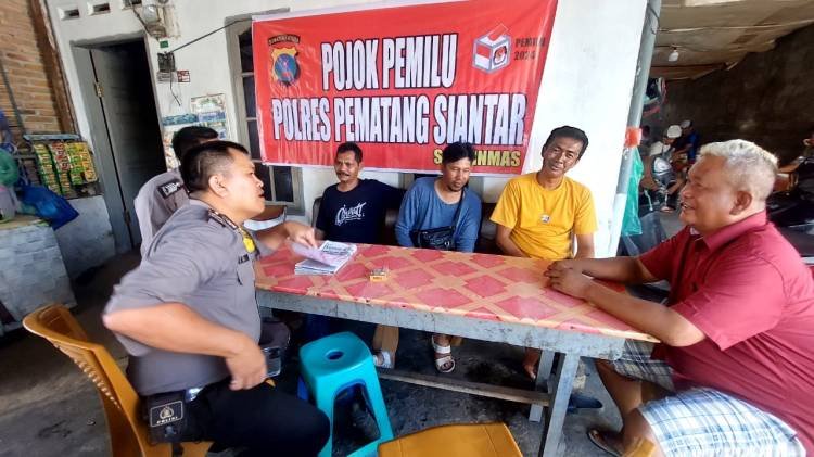 Ciptakan Harkamtibmas, Sat Binmas Polres Pematangsiantar Edukasi Masyarakat Pemilu Damai