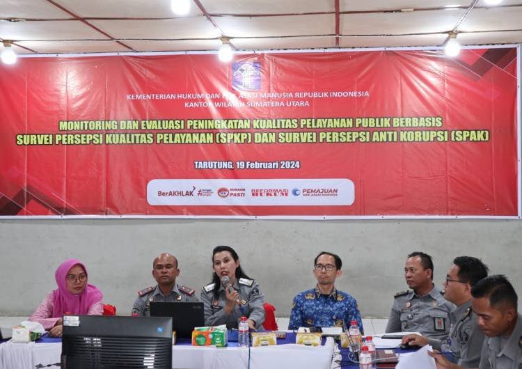 Rutan Tarutung Tuan Rumah Diskusi Monitoring dan Evaluasi Peningkatan Kualitas Layanan Publik Berbasis SPKP-SPAK