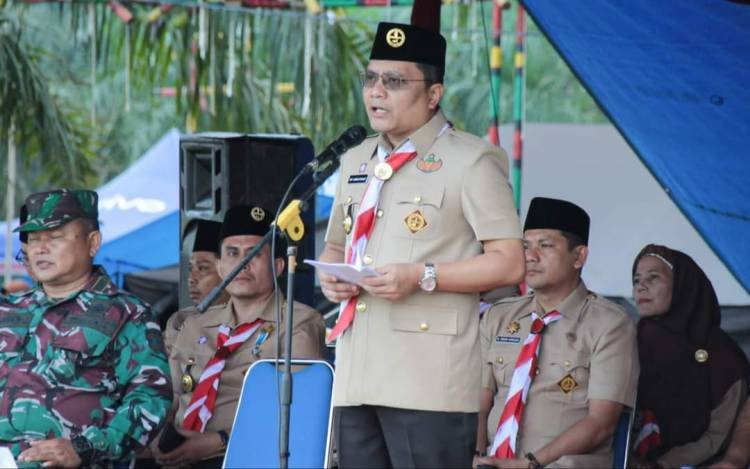 Pj Bupati Buka Perkemahan Iman dan Taqwa ke-15 Kwarcab Gerakan Pramuka di Palas
