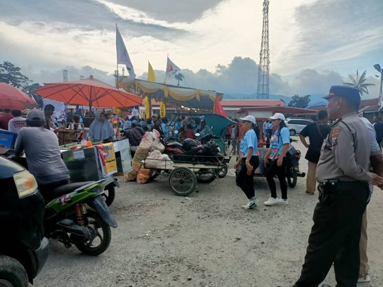 65 Personel Polres Taput Amankan Kampanye Akbar Prabowo-Gibran di Tarutung