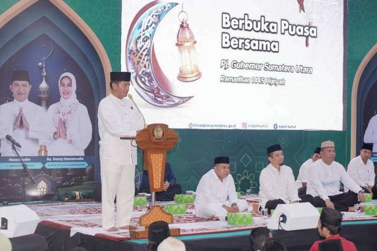 Pj Gubernur Sumut Buka Puasa Besama Guru Madrasah dan Majelis Taklim