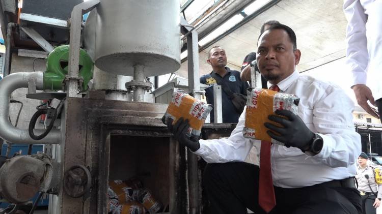 Polrestabes Medan Musnahkan 53 Kg Sabu dan 10.000 Butir Pil Happy Five