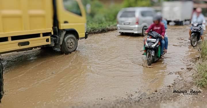 3 Tahun Jalan Provinsi di Nias Rusak Parah, Kepala UPT Sulit Dikonfirmasi