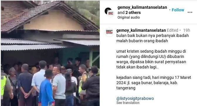 Viral Ibadah Umat Kristiani di Banten Dibubarkan, Warga Dipaksa Membuat Surat Pernyataan