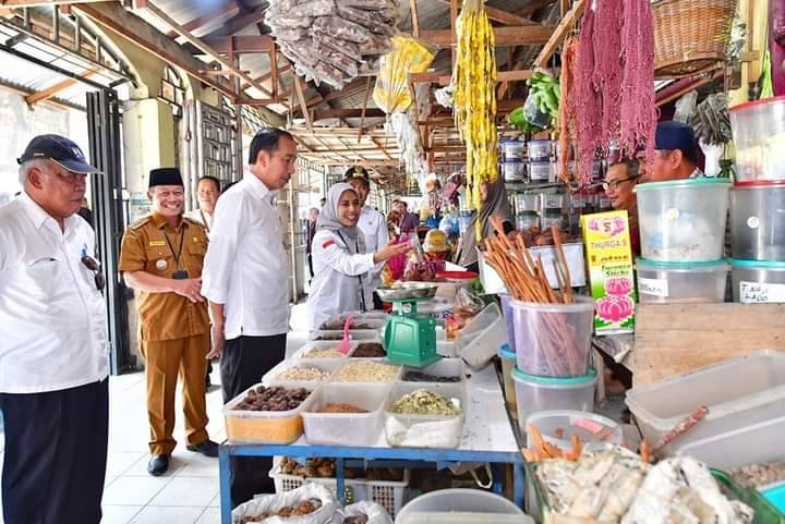 Presiden Jokowi Cek Stok dan Harga Bahan Pokok di Pasar Tanjungbalai