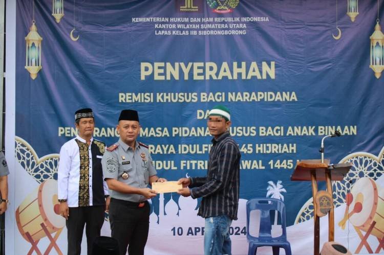 489 WBP Lapas Siborongborong Terima Remisi Hari Raya Idul Fitri, 1 Orang  Bebas