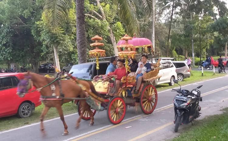 H+2 Taman Buah Lubukpakam Ramai Pengunjung, Naik Delman Jadi Alternatif