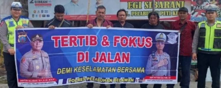 Tingkatkan Kepatuhan Masyarakat, Polres Belawan Sosialisasikan Tertib Berlalulintas