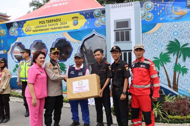 Polrestabes Medan Beri Bantuan kepada Personel Pospam Ketupat Toba 2024