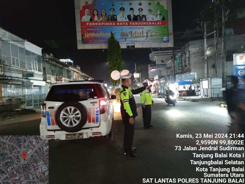 Satlantas Polres Tanjungbalai Gelar Patroli Blue Light