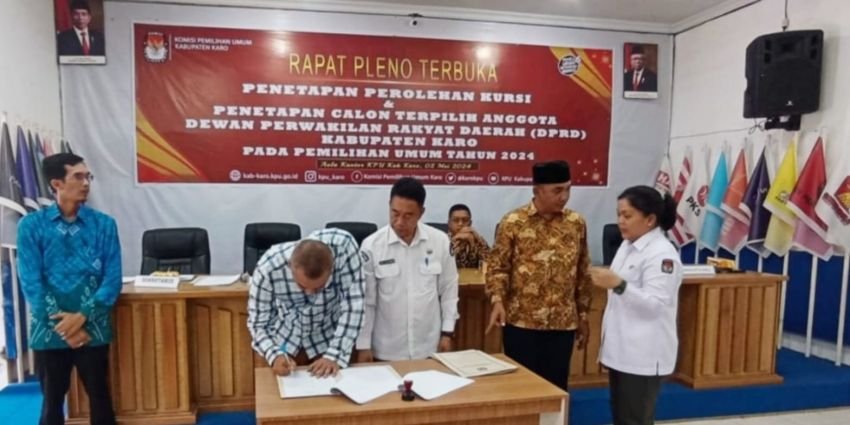 KPUD Karo Tetapkan 40 Anggota DPRD Terpilih