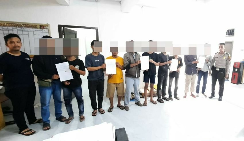 Polres Pematangsiantar Bina Lima Remaja Terjaring Razia Bawa Sajam