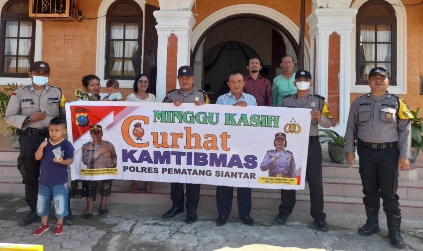 Minggu Kasih, Polres Pematangsiantar Curhat Kamtibmas dengan Jemaat Gereja