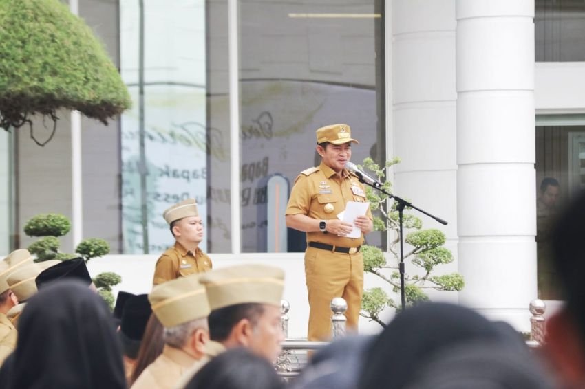 Pj Gubernur Sumut Hassanudin Pimpin Apel Terakhir Bersama ASN dan Staf, Ini Pesannya