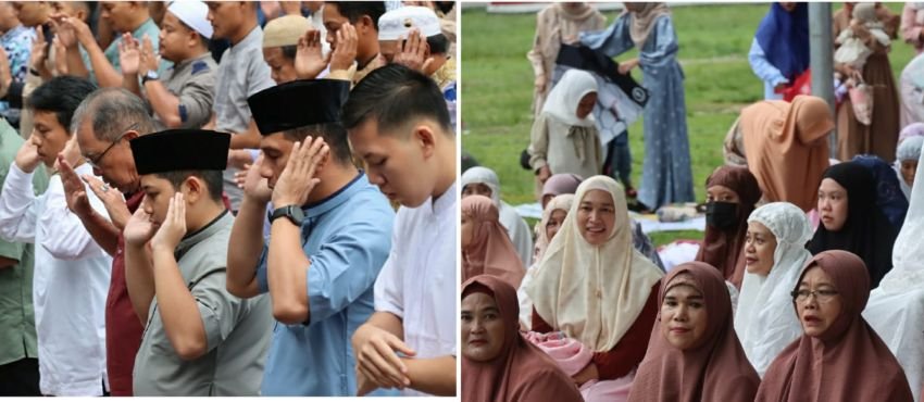 Kapolres Pematangsiantar Ikuti Sholat Idul Adha di Lapangan Adam Malik