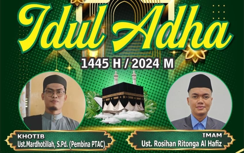 Ustad Rosihan Imam Salat Idul Adha 1445 H di Masjid Raya Al-Aman Aekkanopan
