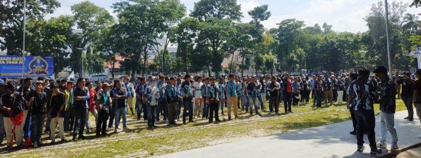 Massa IPK Pematangsiantar Kumpul di Lapangan Adam Malik Sebelum Aksi Terkait Korupsi