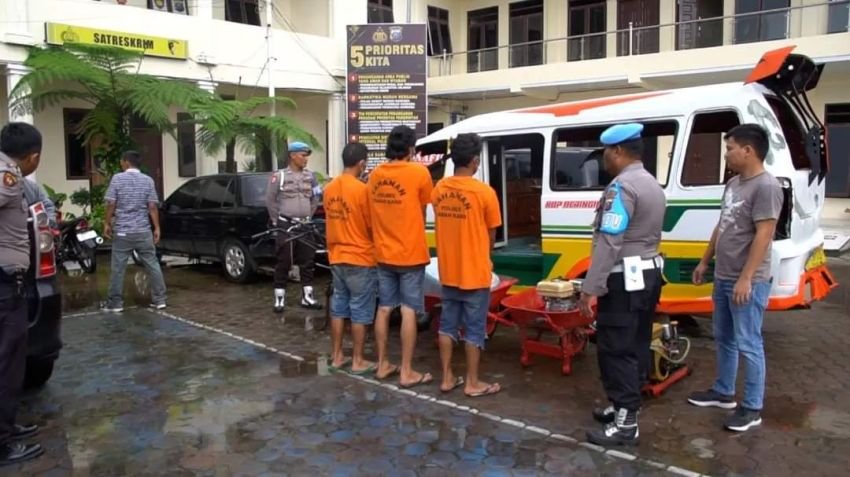 Polres Tanah Karo Gelar Press Release Kasus Pencurian Alat Mesin Pertanian