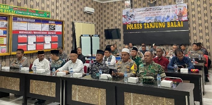 Sambut HUT ke-78 Bhayangkara, Polres Tanjungbalai Ikuti Doa Bersama Lintas Agama secara Virtual