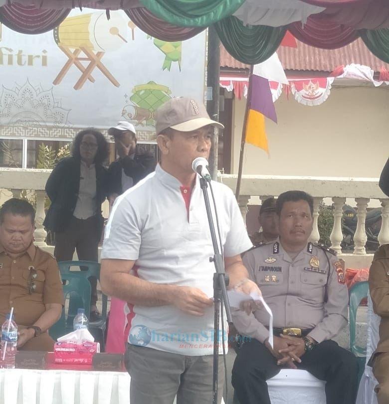 Menyambut HUT ke-21, Kabupaten Humbahas Gelar Perlombaan Gerak Jalan