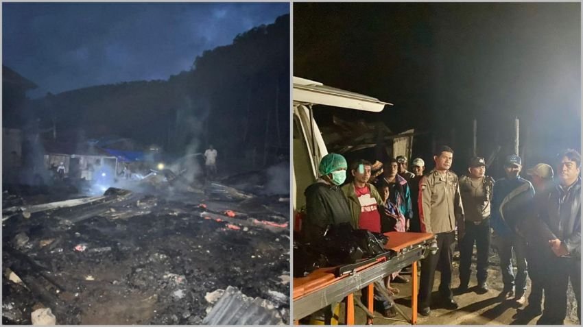 8 Rumah Hangus Terbakar di Buluh Pancur, Karo, Suami Istri Tewas Terpanggang