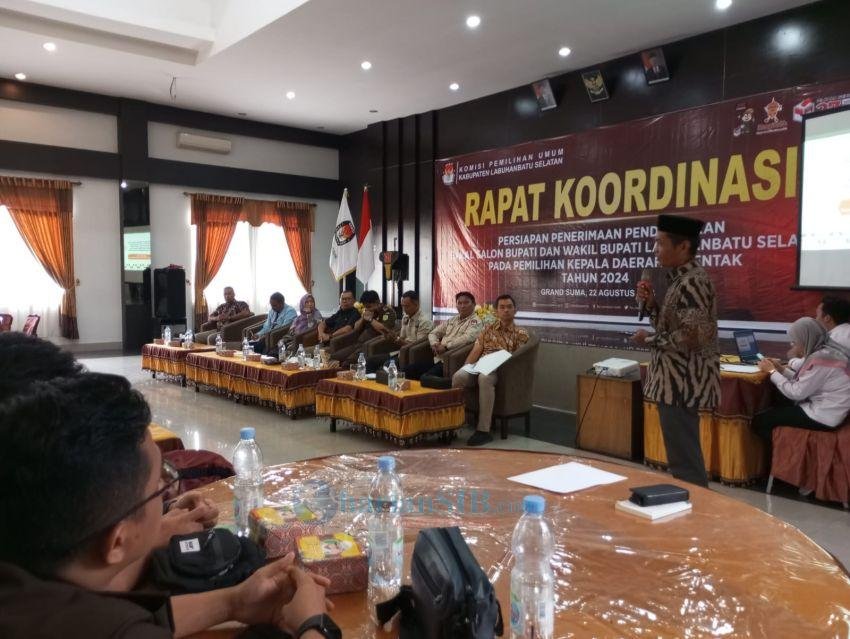 KPUD Labusel Rakor Persiapan Penerimaan Pendaftaran Cabup-Cawabup Pilkada 2024