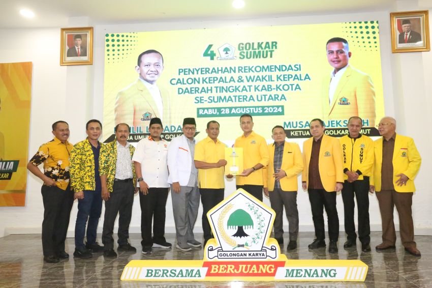 Golkar Sumut Serahkan B1-KWK kepada 14 Balon Kepala Daerah