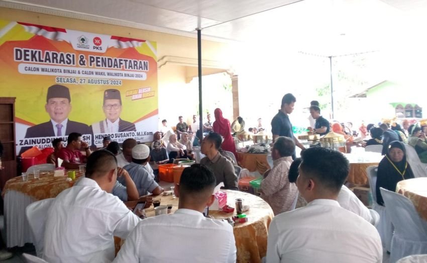 Didukung Golkar dan PKS, Ribuan Orang Hadiri Deklarasi Zainuddin Purba-Hendro Susanto