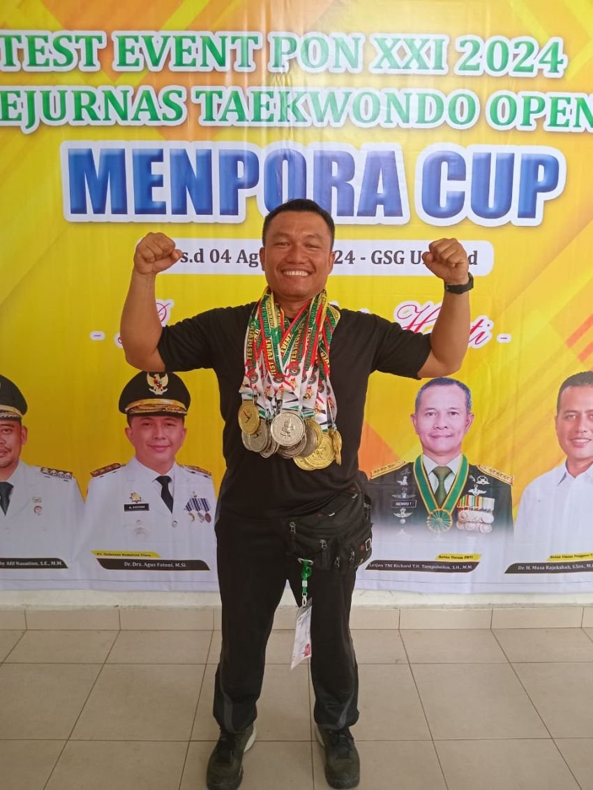 KONI Pancur Batu Raih 15 Medali Emas dan 30 Perak Kejurnas Taekwondo Menpora Cup