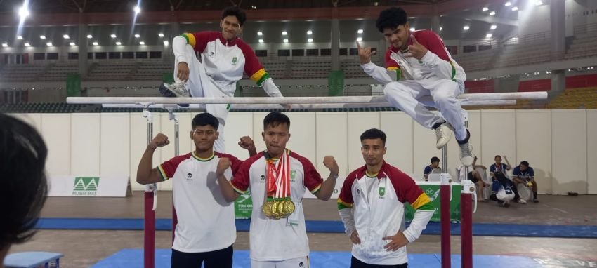 PON XXI: Riau Juara Umum Senam Artistik, Abiyu Borong 4 Emas
