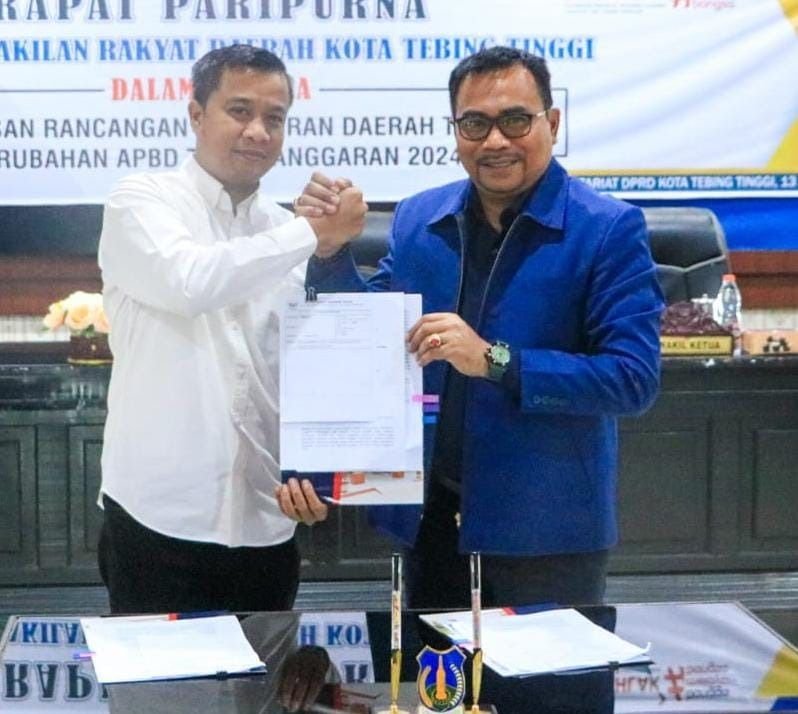 Enam Fraksi DPRD Tebingtinggi Ranperda P-APBD 2024 Jadi Perda