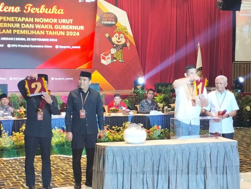 Hasil Undi KPU Sumut, Bobby-Surya Nomor Urut 1 dan Edy-Hasan Nomor Urut 2