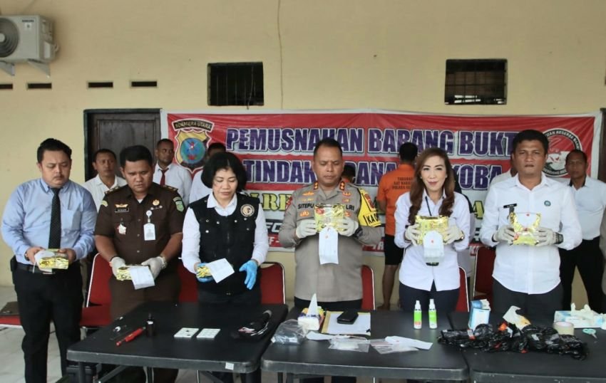 Polres Sergai Musnahkan Barang Bukti Sabu 6,8 Kg